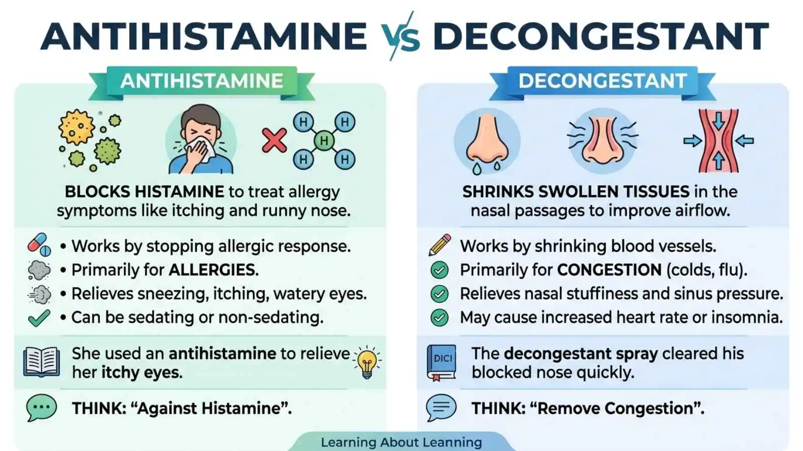 Antihistamine vs Decongestant