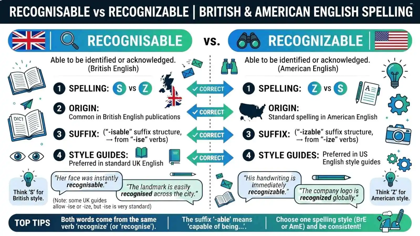 Recognisable or Recognizable