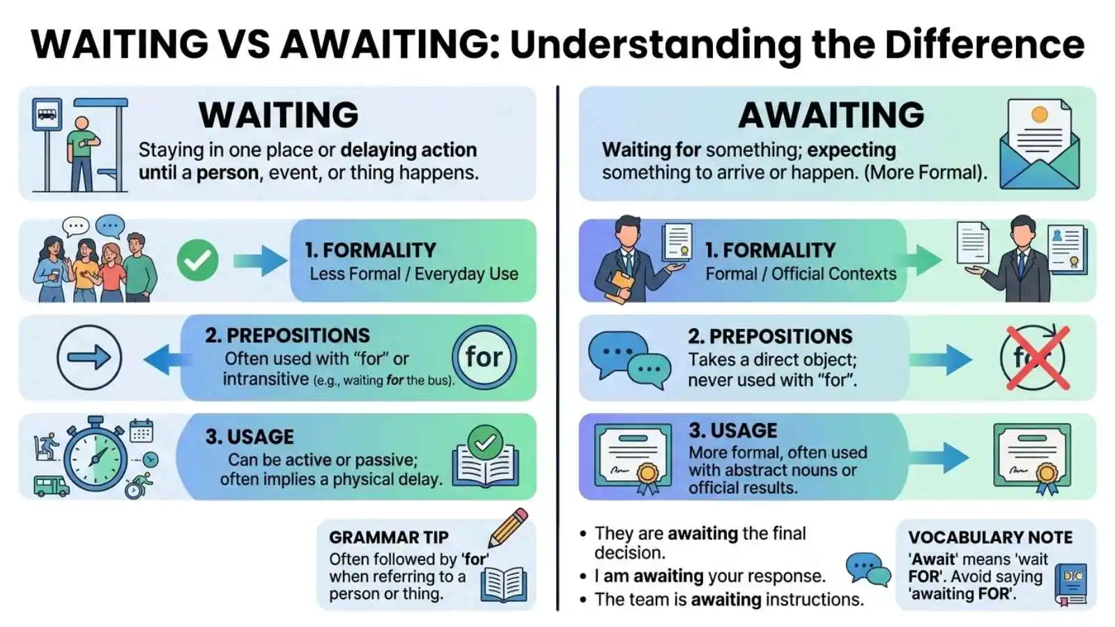 Waiting vs Awaiting