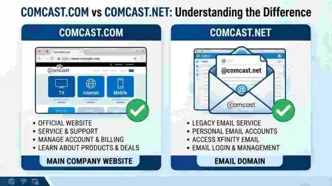 Comcast.com or Comcast.net